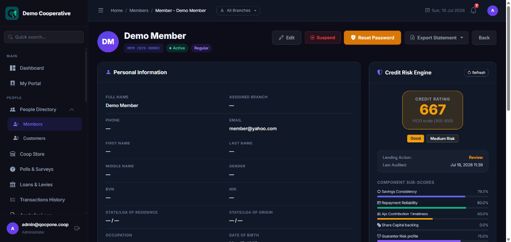 Member Details Page